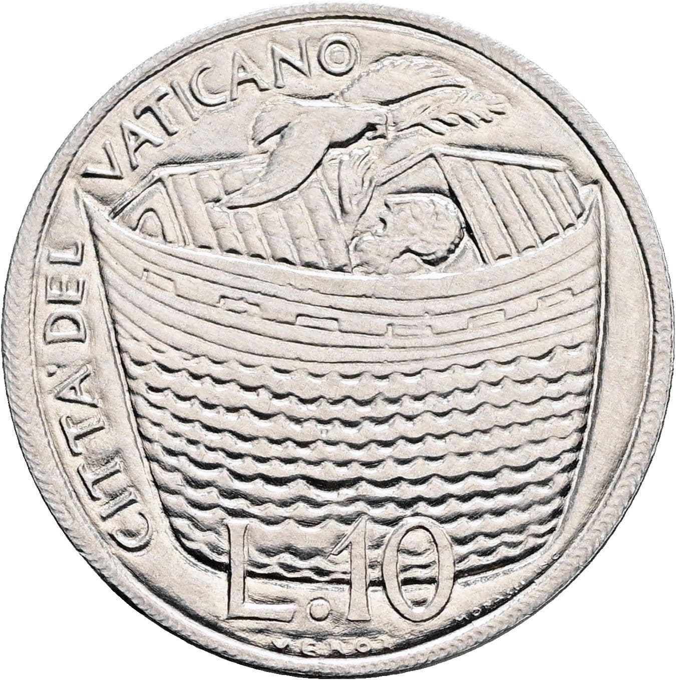10 Lire Papst Paul VI. 1963-1978 1975 – Vorderseite