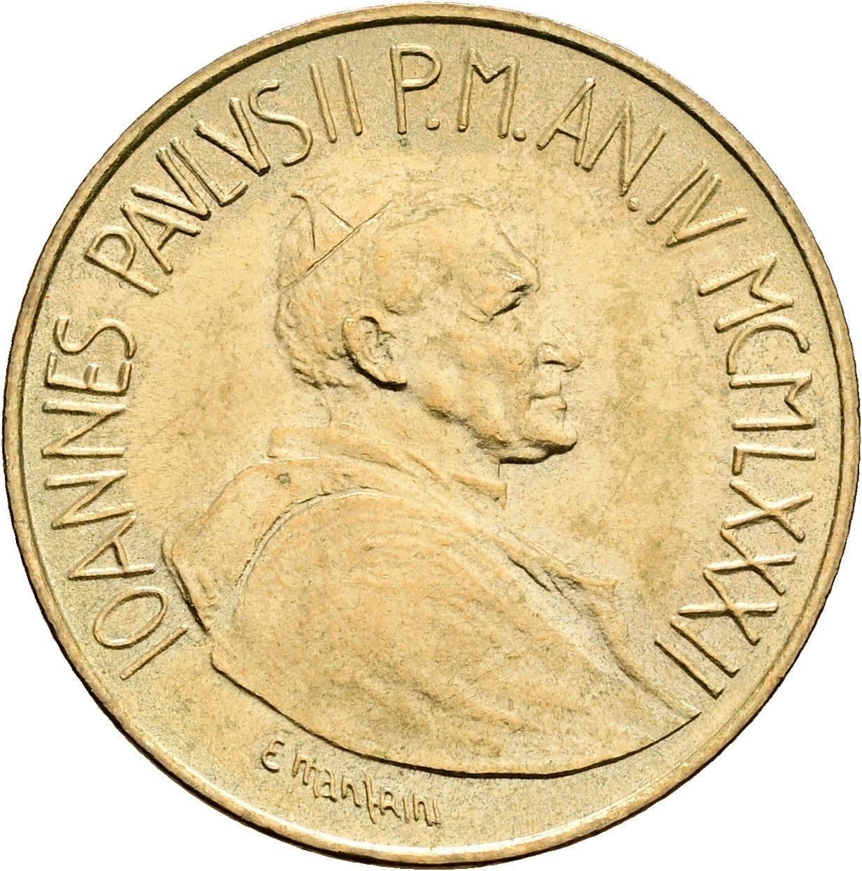 20 Lire Papst Johannes Paul II. 1978-2005 4/1982 – Vorderseite