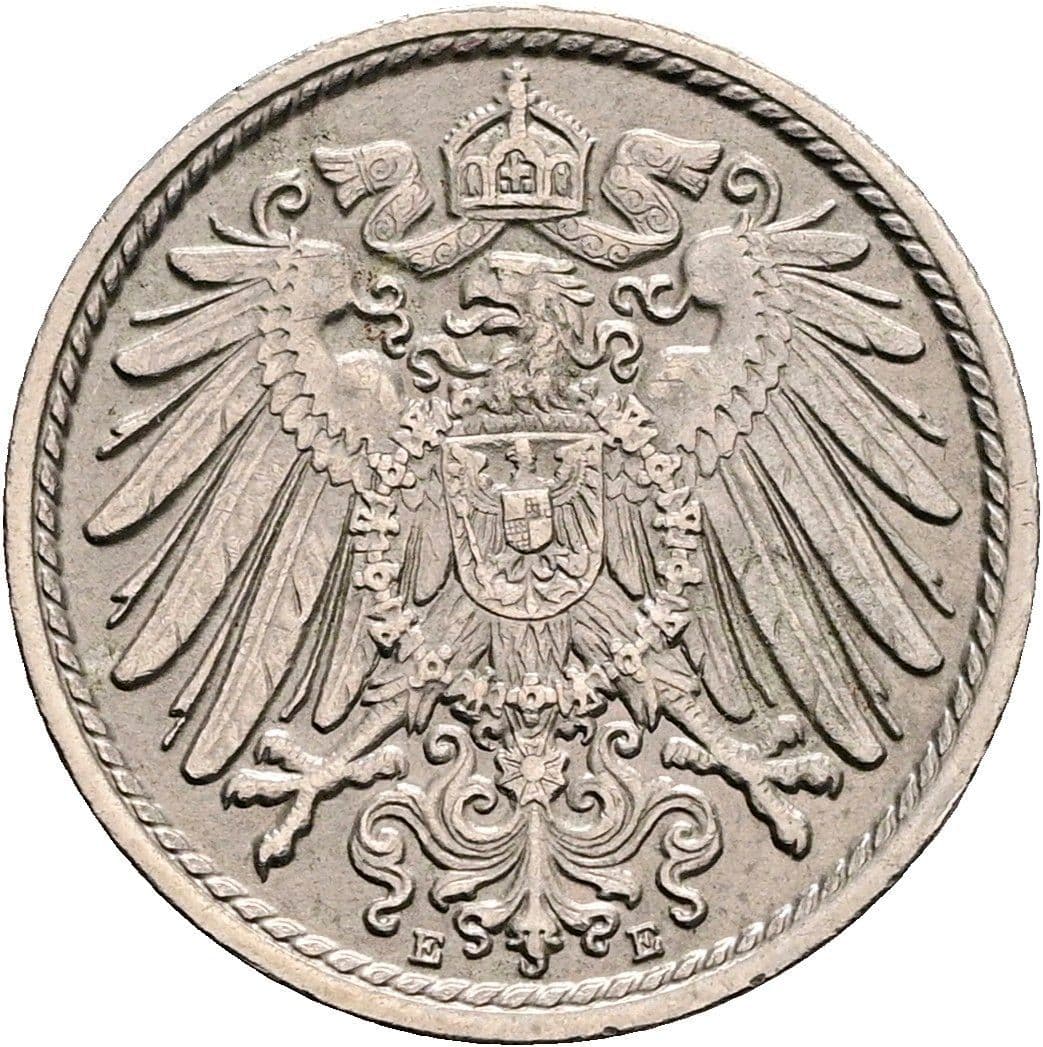 5 Pfennig 1912 E – Rückseite