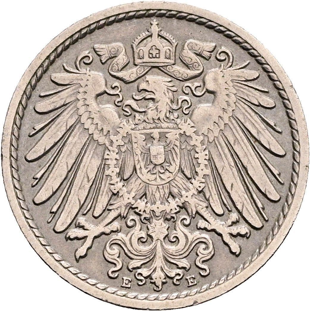 5 Pfennig 1905 E – Rückseite