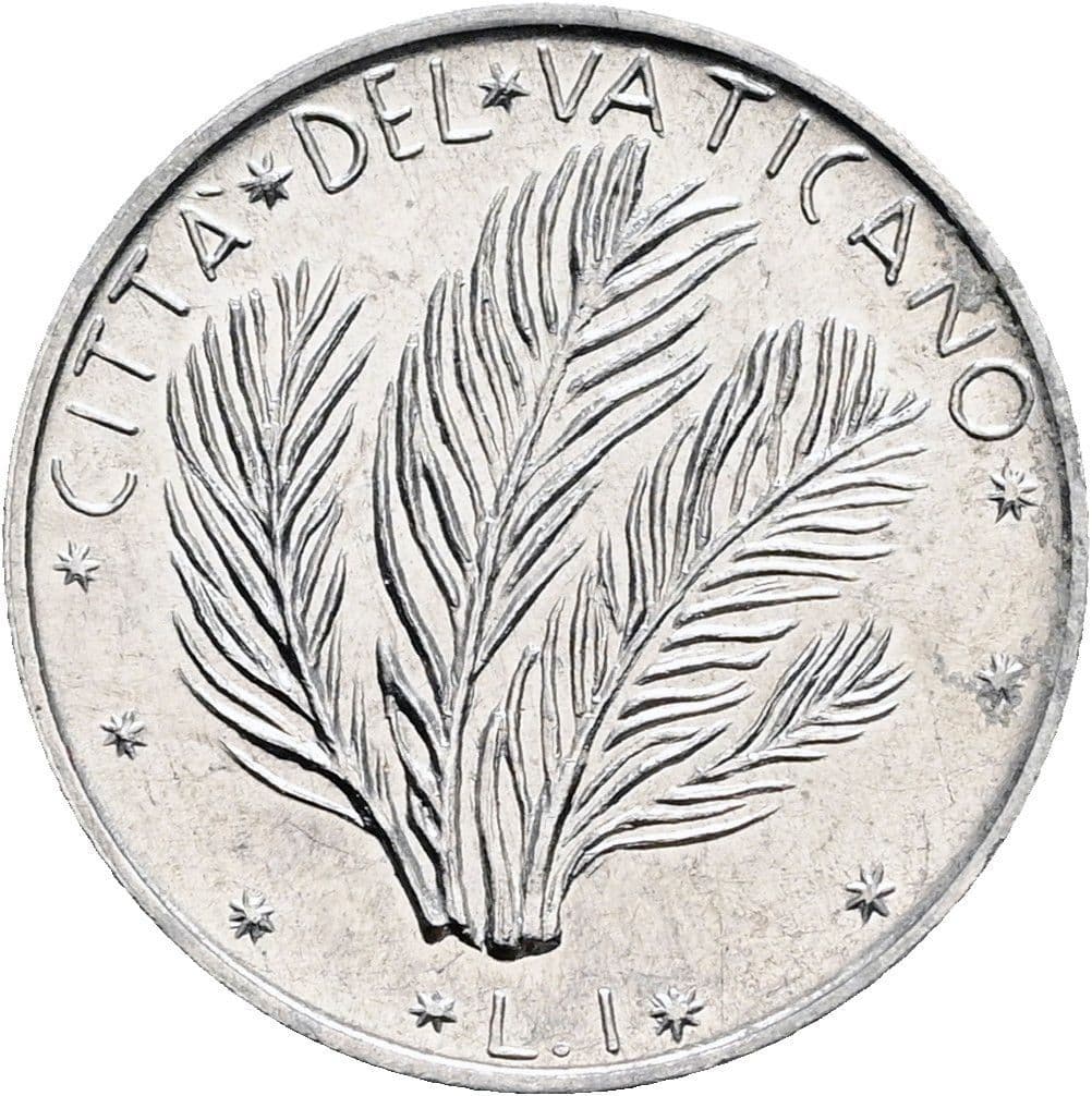 1 Lira Papst Paul VI. 1963-1978 1975 – Vorderseite
