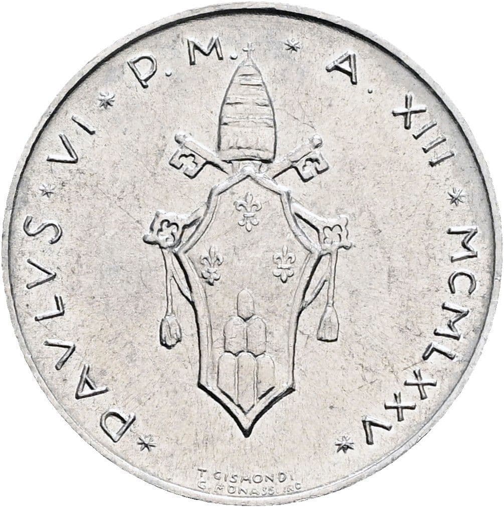 1 Lira Papst Paul VI. 1963-1978 1975 – Rückseite