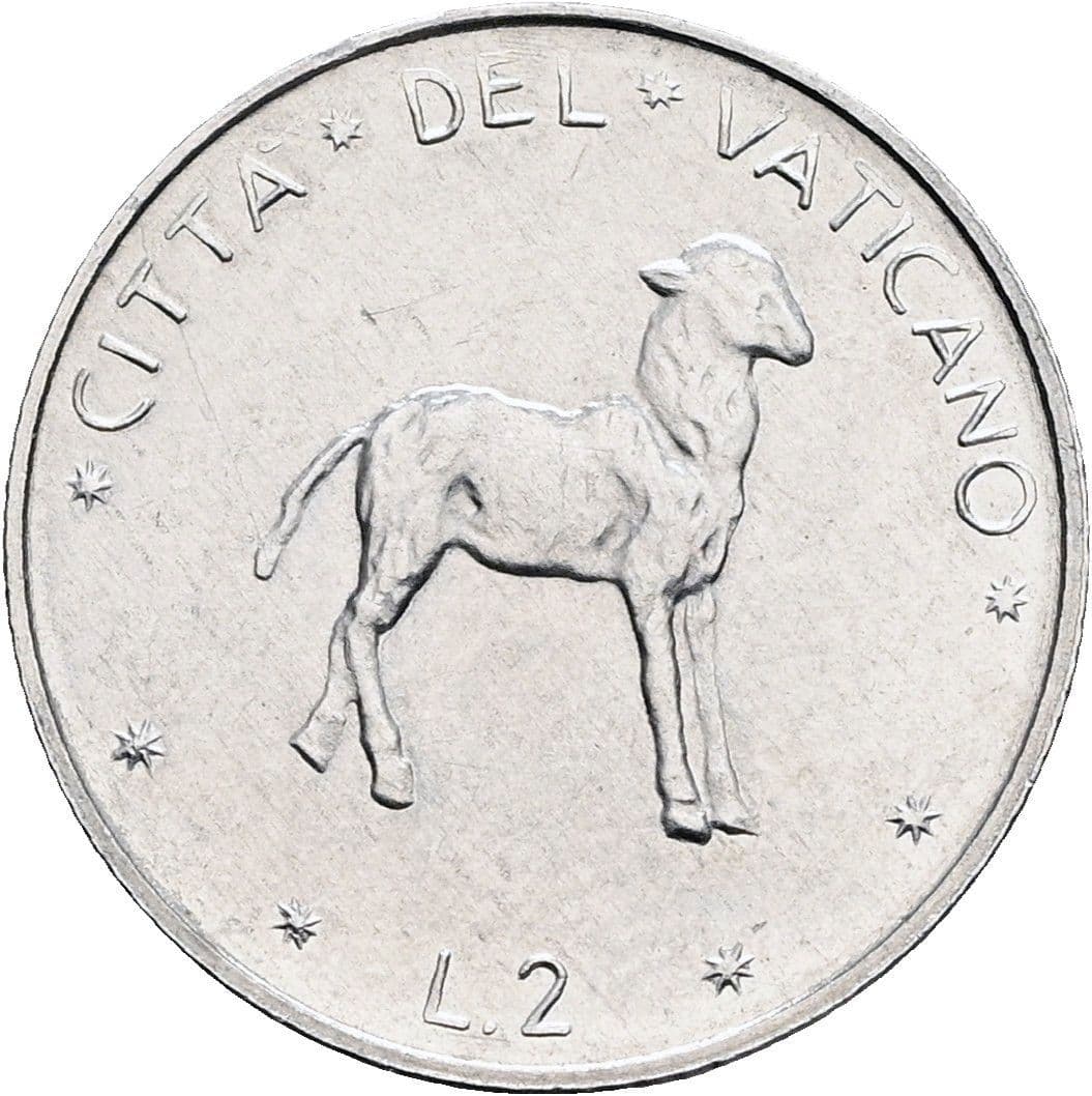 2 Lire Papst Paul VI. 1963-1978 1975 – Vorderseite
