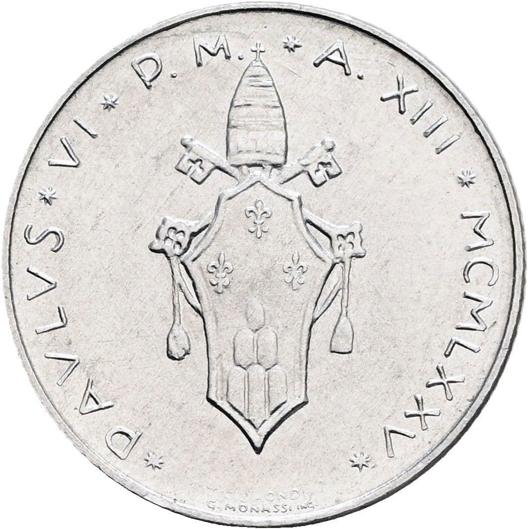 2 Lire Papst Paul VI. 1963-1978 1975 – Rückseite