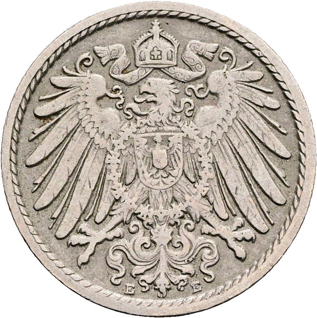 5 Pfennig 1900 E – Rückseite