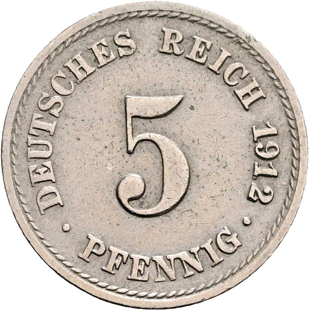 5 Pfennig 1912 A – Vorderseite