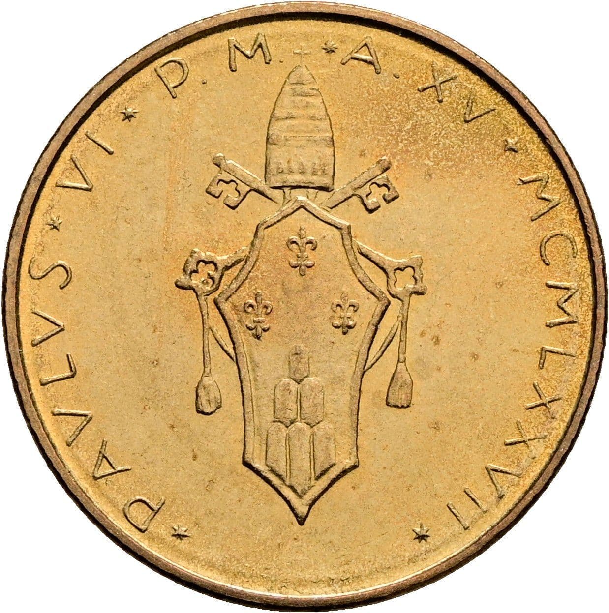 20 Lire Papst Paul VI. 1963-1978 1977 – Rückseite