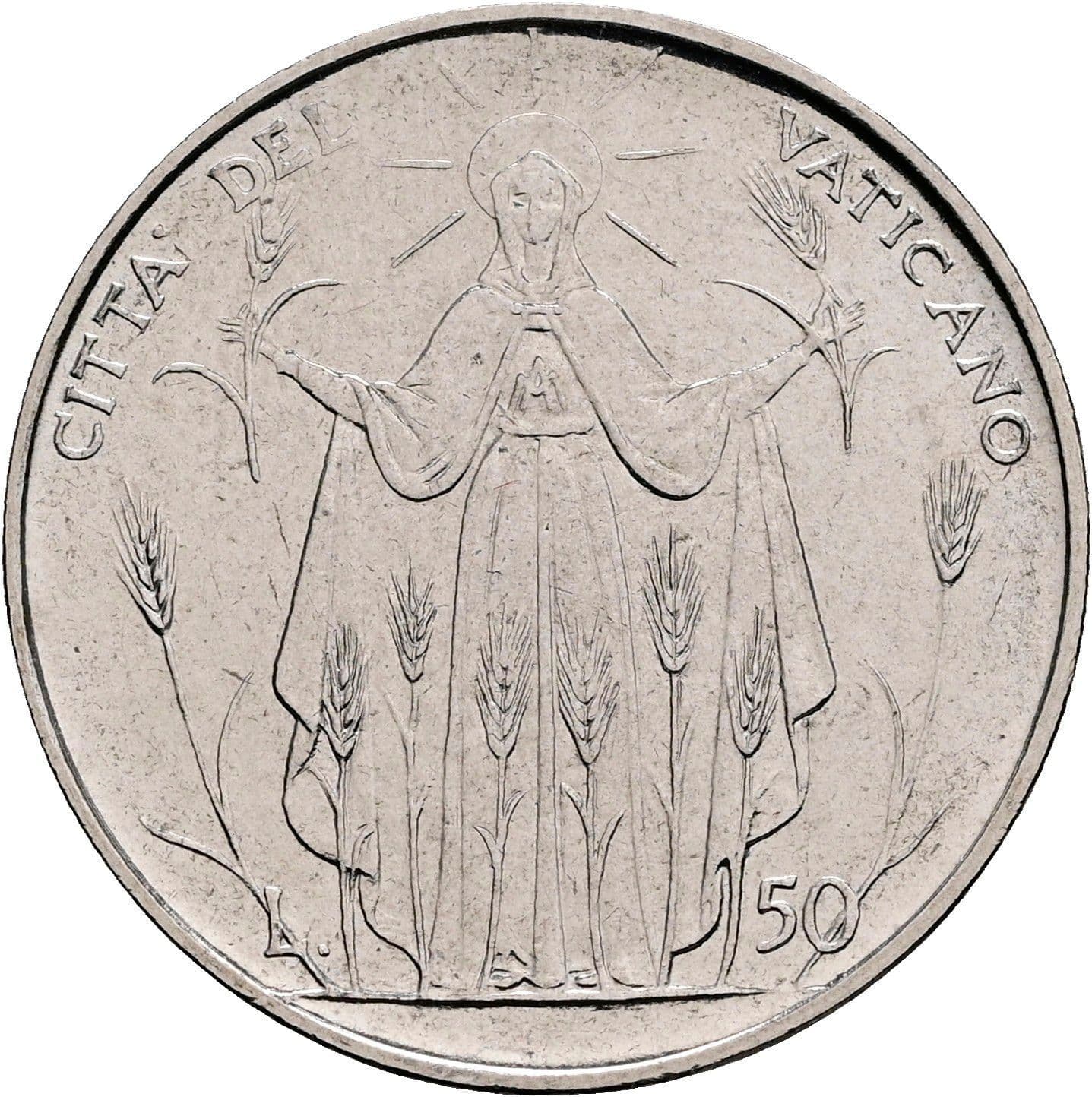 50 Lire Papst Paul VI. 1963-1978 6/1968 – Rückseite