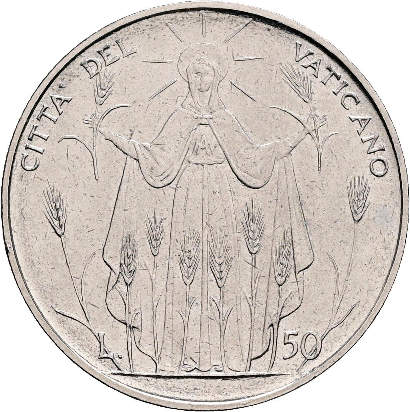 50 Lire Papst Paul VI. 1963-1978 6/1968 – Rückseite