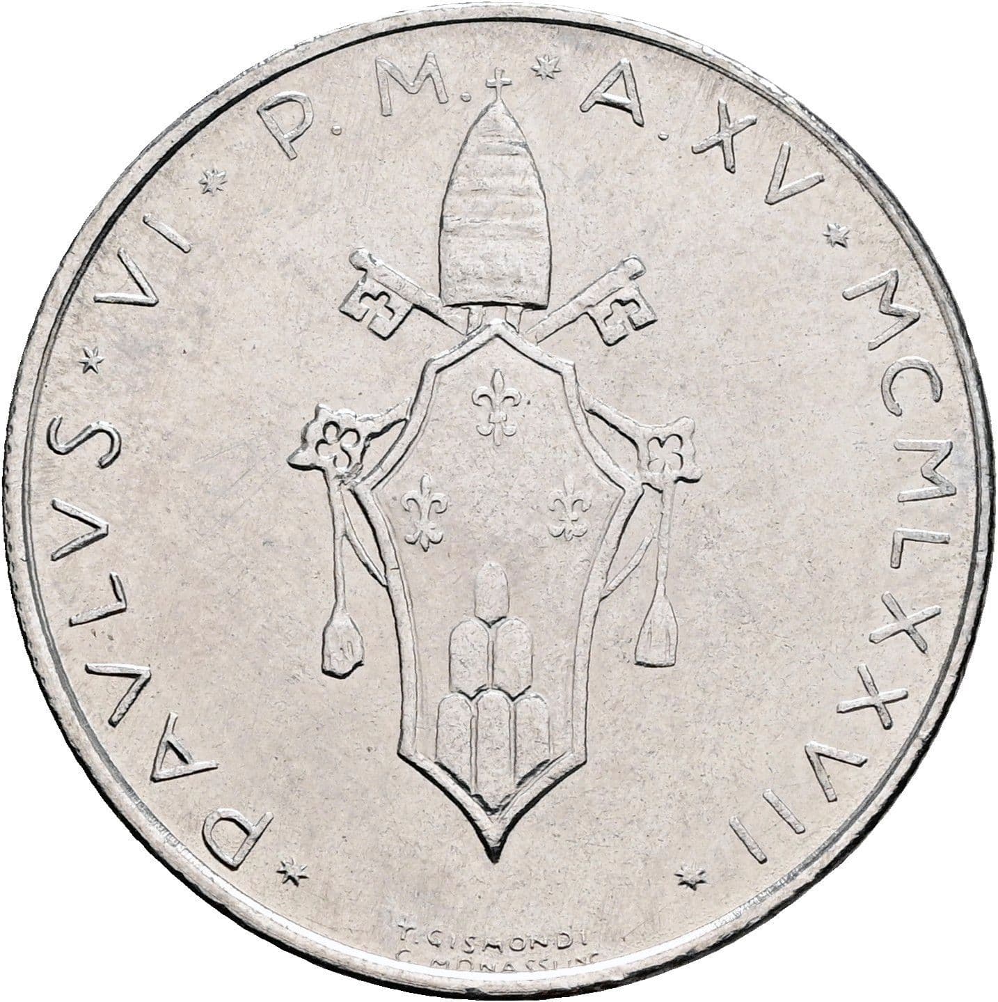 50 Lire Papst Paul VI. 1963-1978 1977 – Rückseite