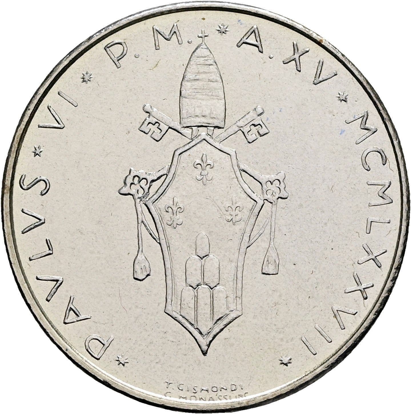 50 Lire Papst Paul VI. 1963-1978 1977 – Rückseite