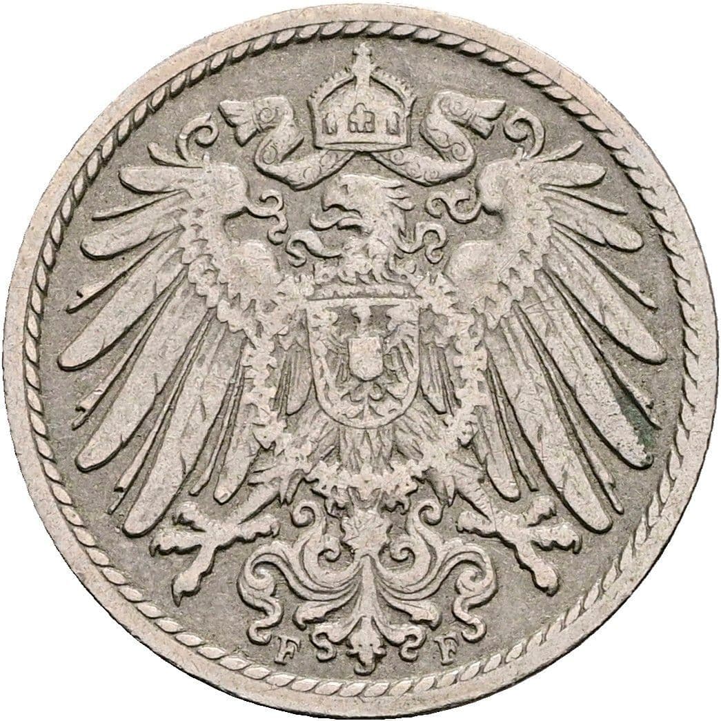 5 Pfennig 1900 F – Rückseite