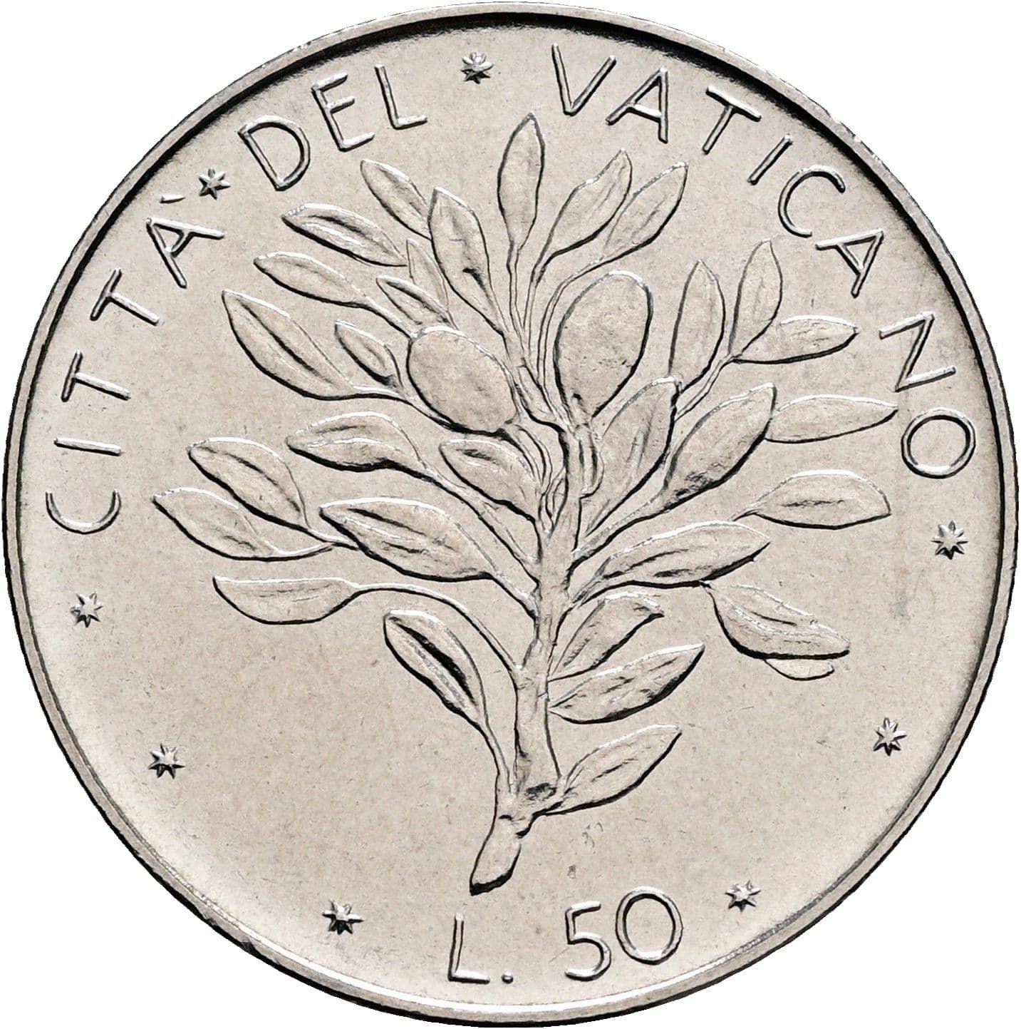 50 Lire Papst Paul VI. 1963-1978 1970 – Vorderseite