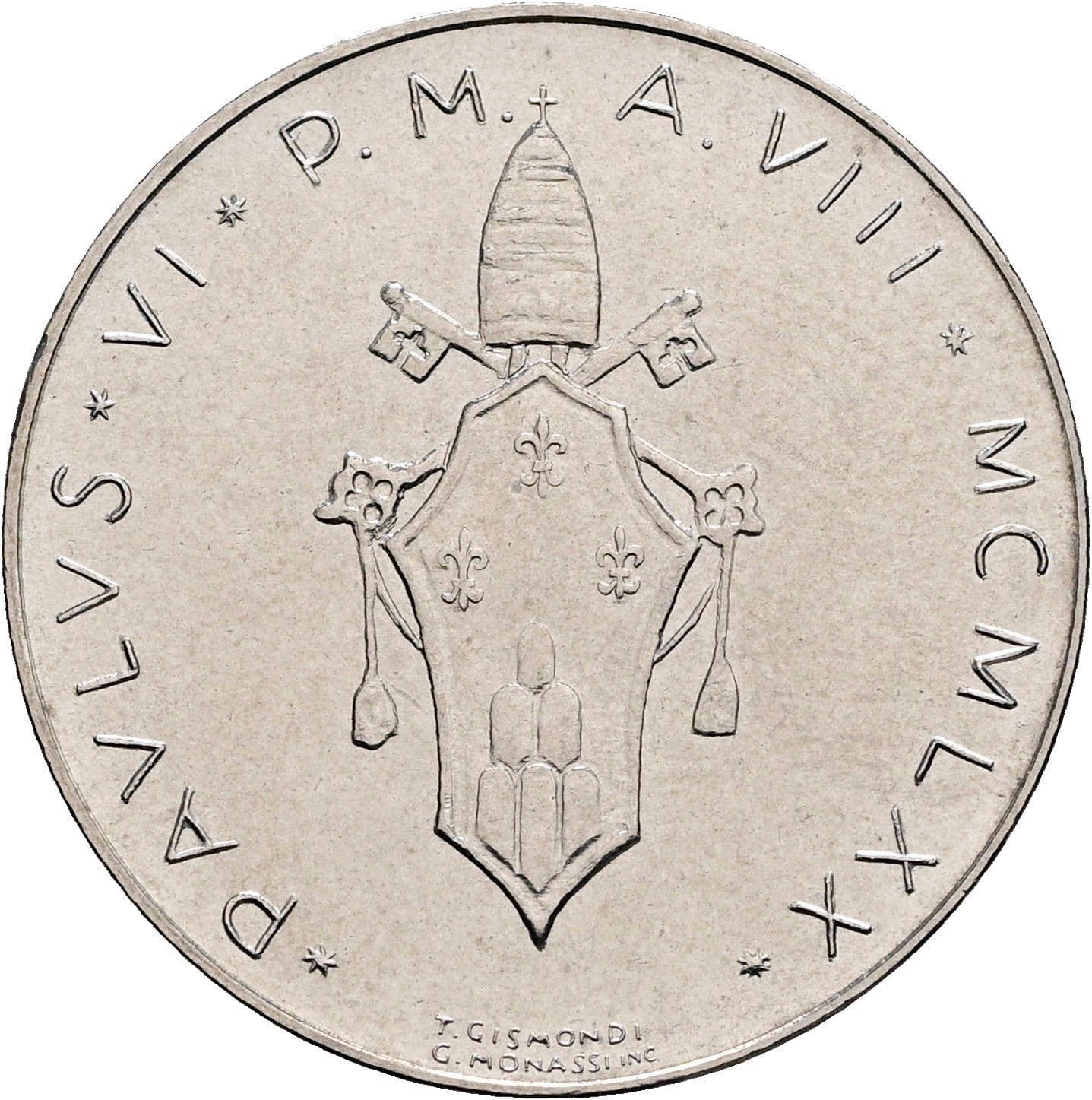 50 Lire Papst Paul VI. 1963-1978 1970 – Rückseite