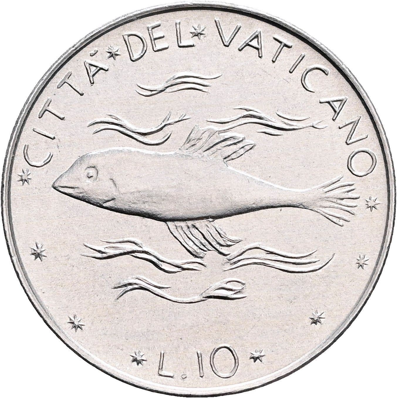 10 Lire Papst Paul VI. 1963-1978 1977 – Vorderseite