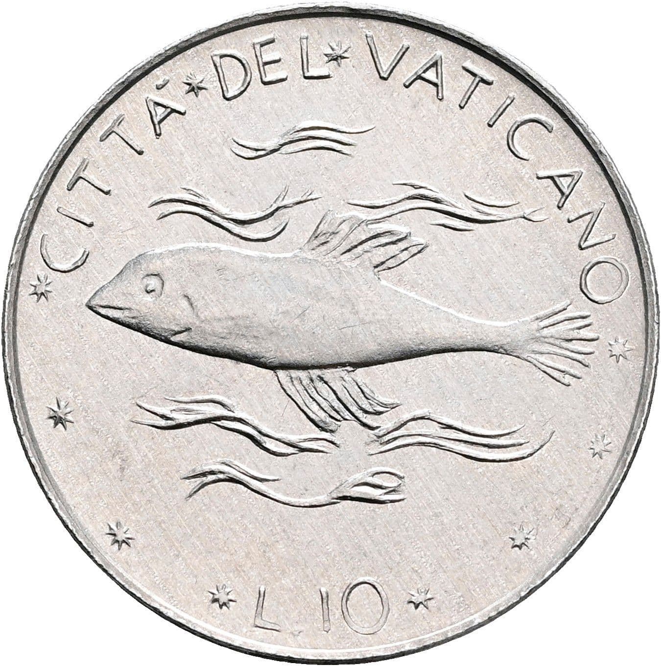 10 Lire Papst Paul VI. 1963-1978 1977 – Vorderseite