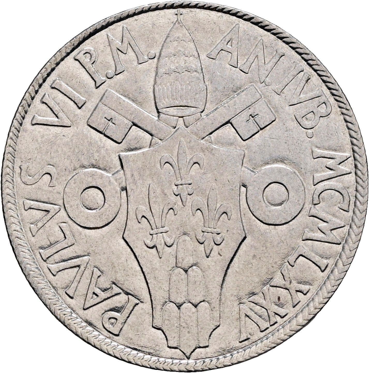 50 Lire Papst Paul VI. 1963-1978 1975 – Rückseite