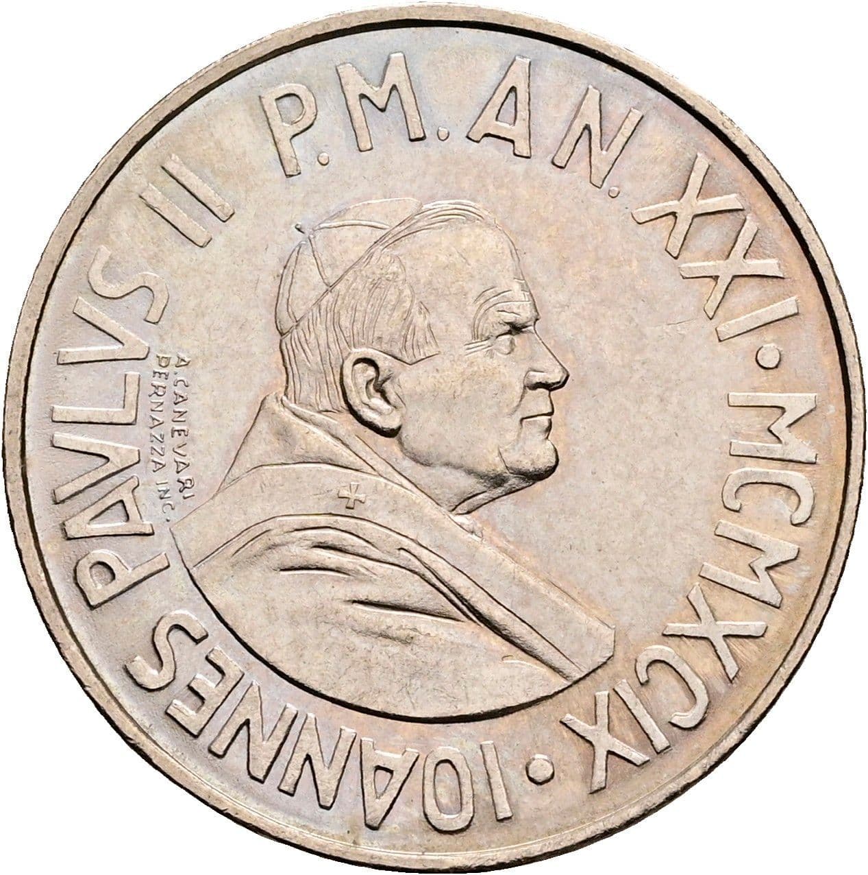 100 Lire Papst Johannes Paul II. 1978-2005 21/1999 – Vorderseite