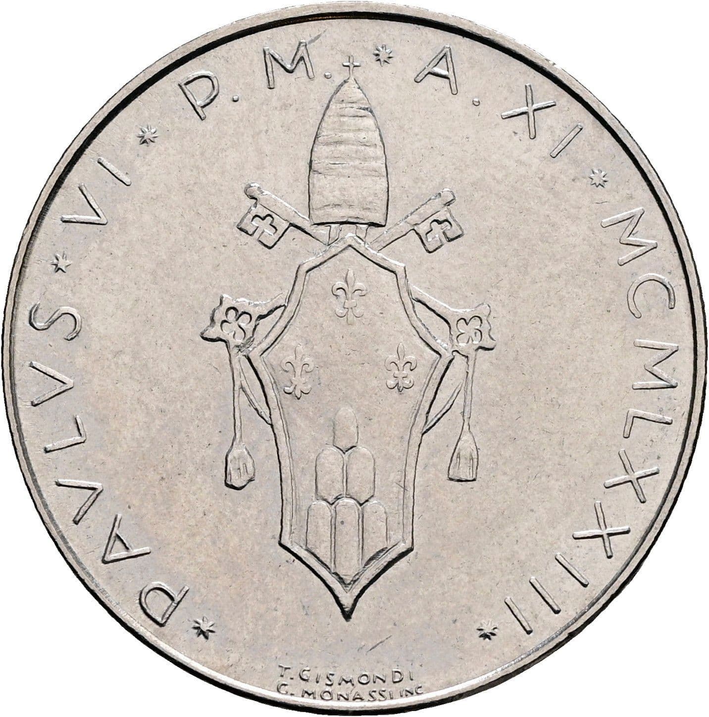 50 Lire Papst Paul VI. 1963-1978 1973 – Rückseite