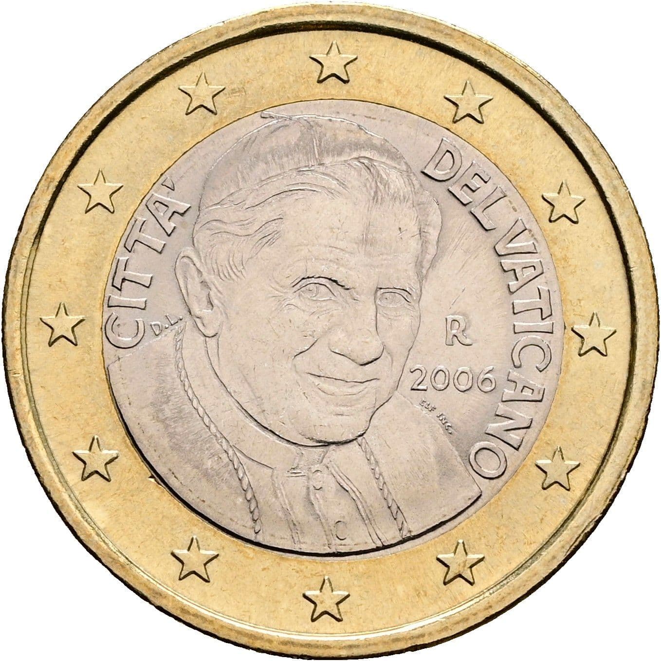 1 Euro Papst Benedikt XVI. 2005-2013 2006 – Rückseite