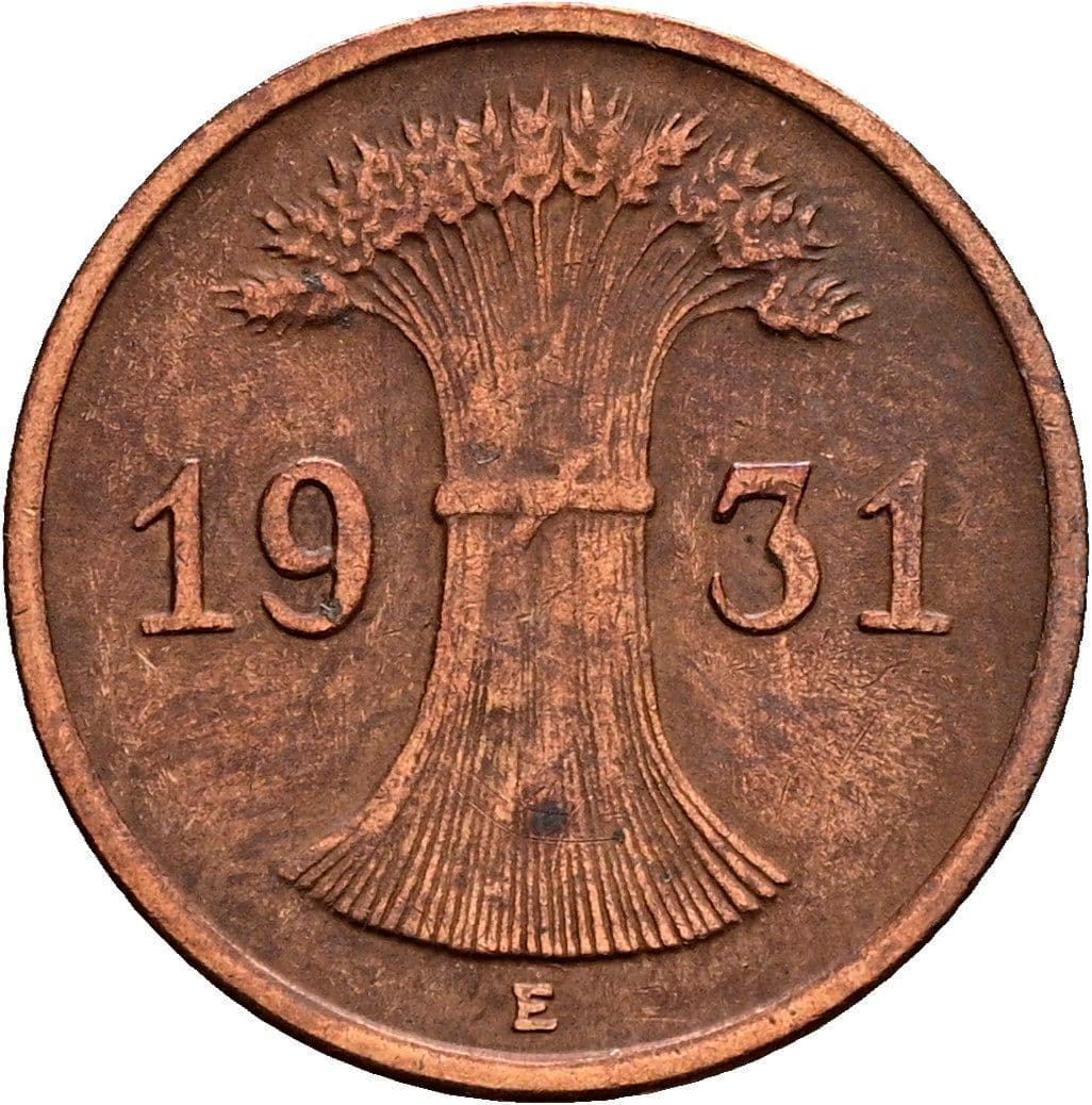 1 Reichspfennig 1931 E – Rückseite