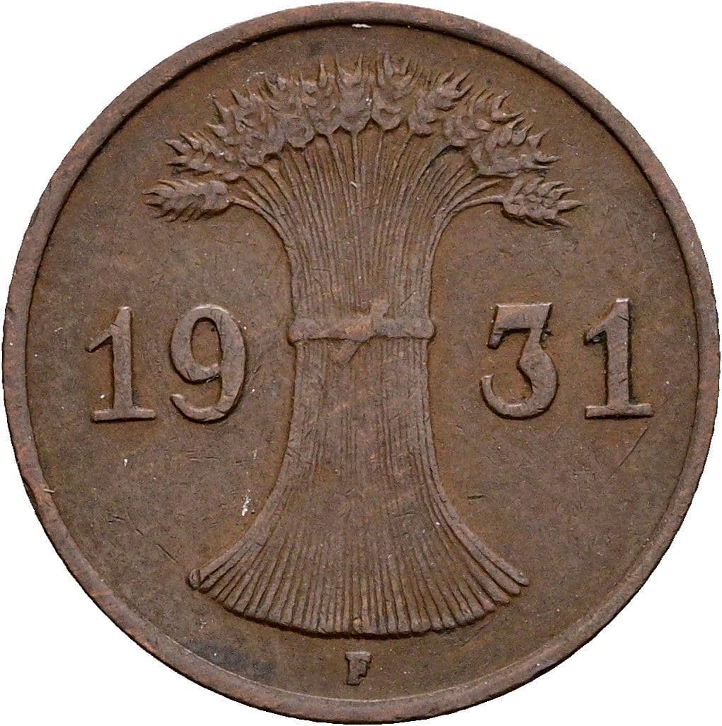 1 Reichspfennig 1931 F – Rückseite