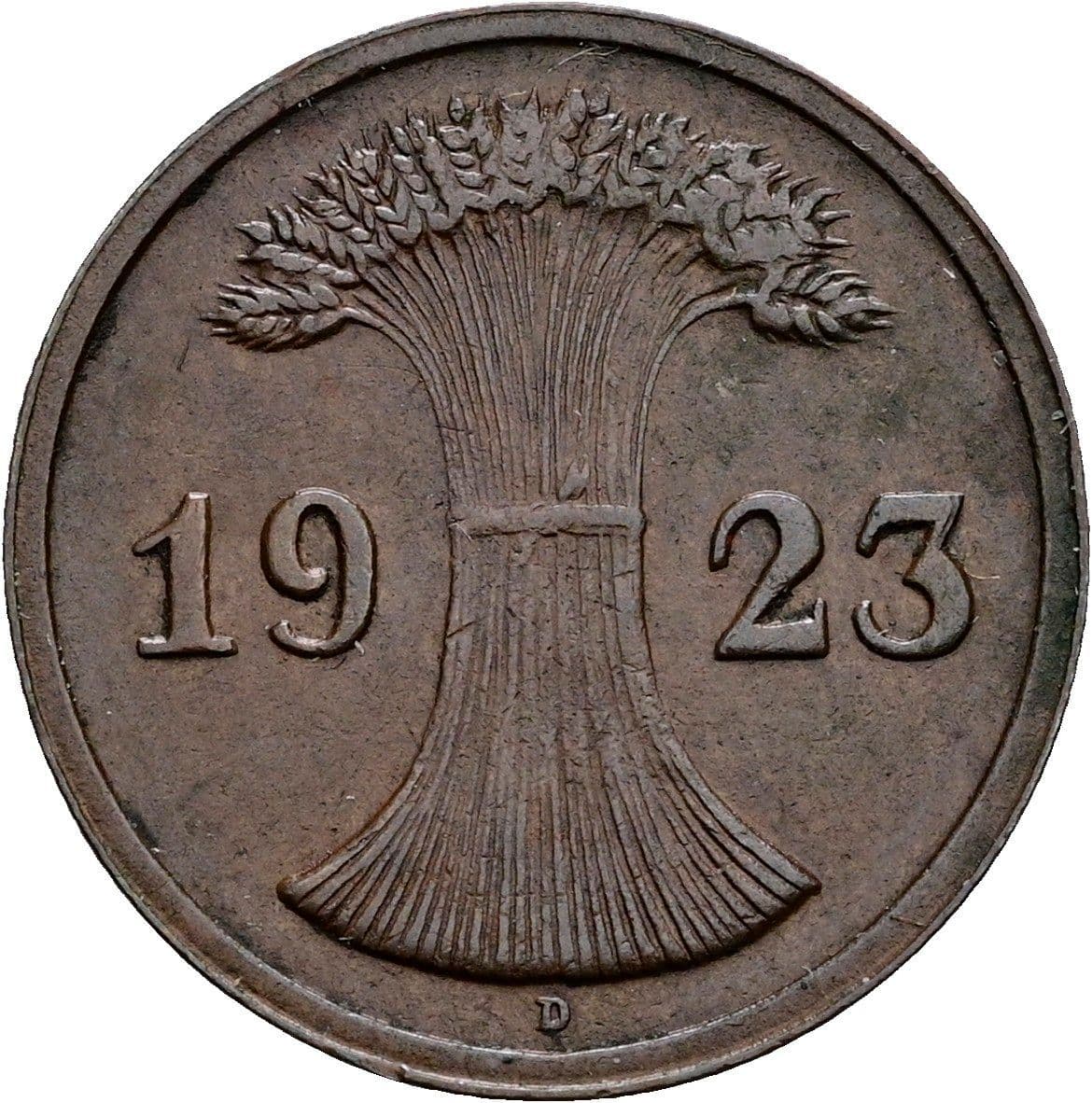2 Rentenpfennig 1923 D – Rückseite