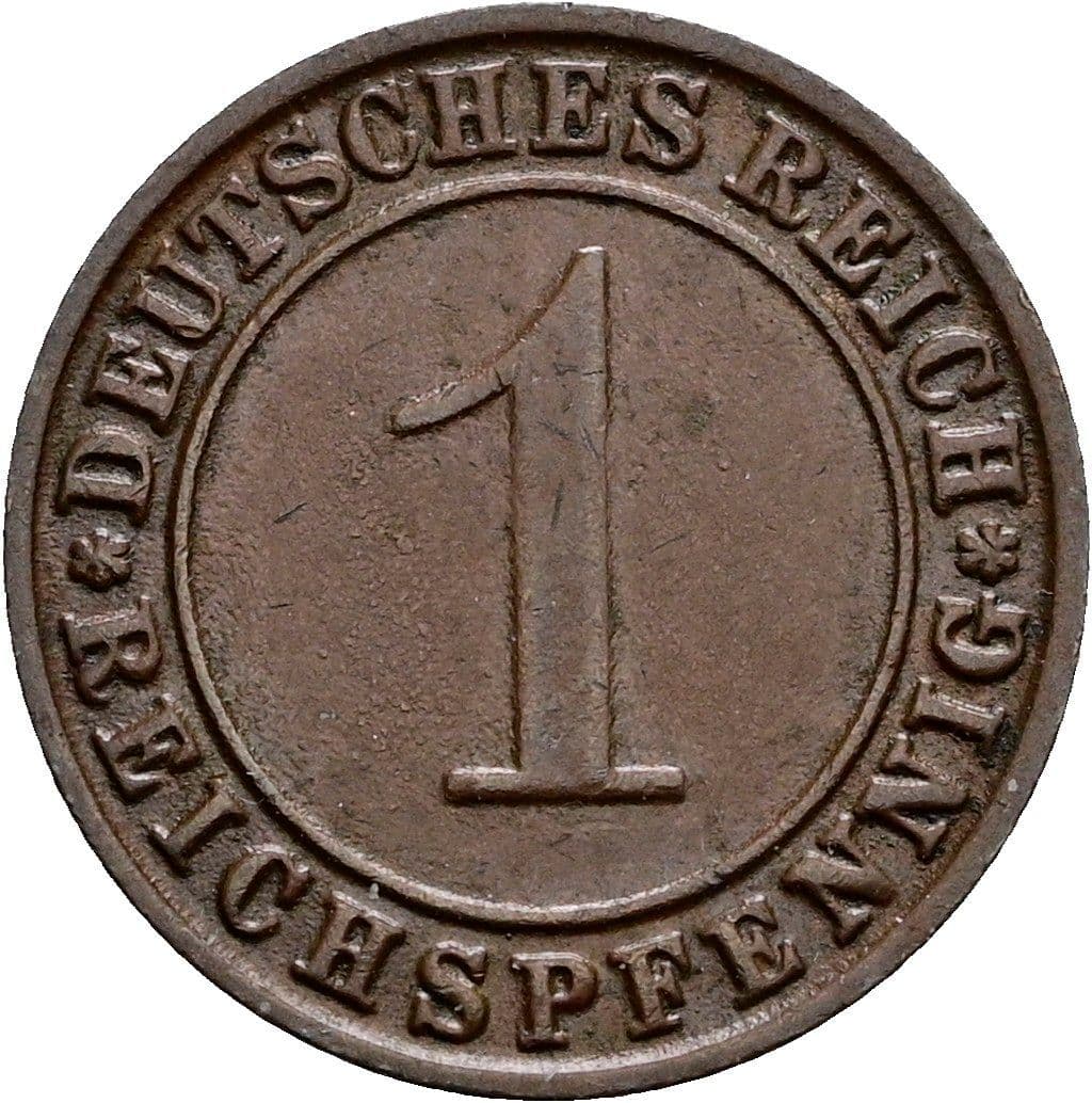 1 Reichspfennig 1928 D – Vorderseite