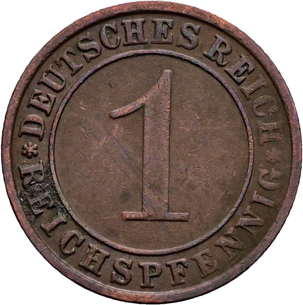 1 Reichspfennig 1927 F – Vorderseite
