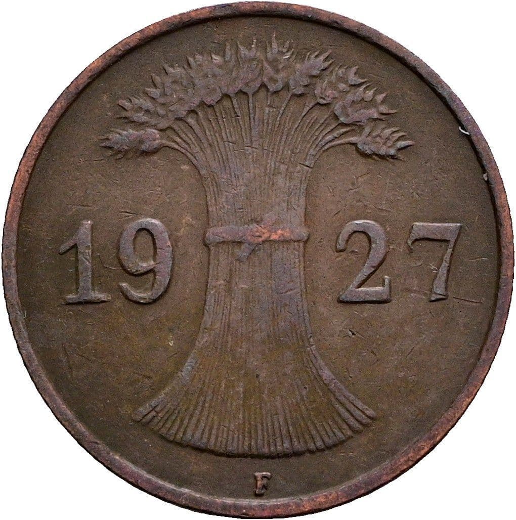 1 Reichspfennig 1927 F – Rückseite