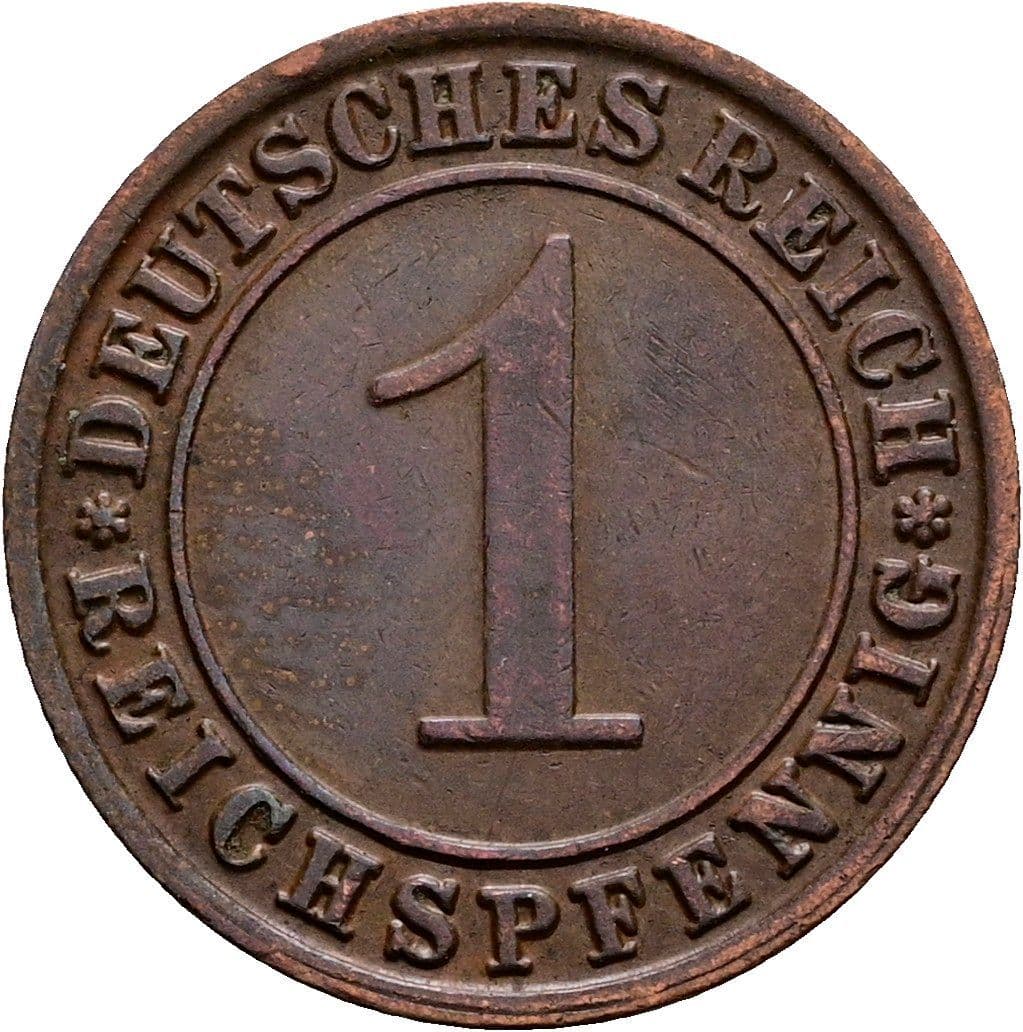 1 Reichspfennig 1929 F – Vorderseite
