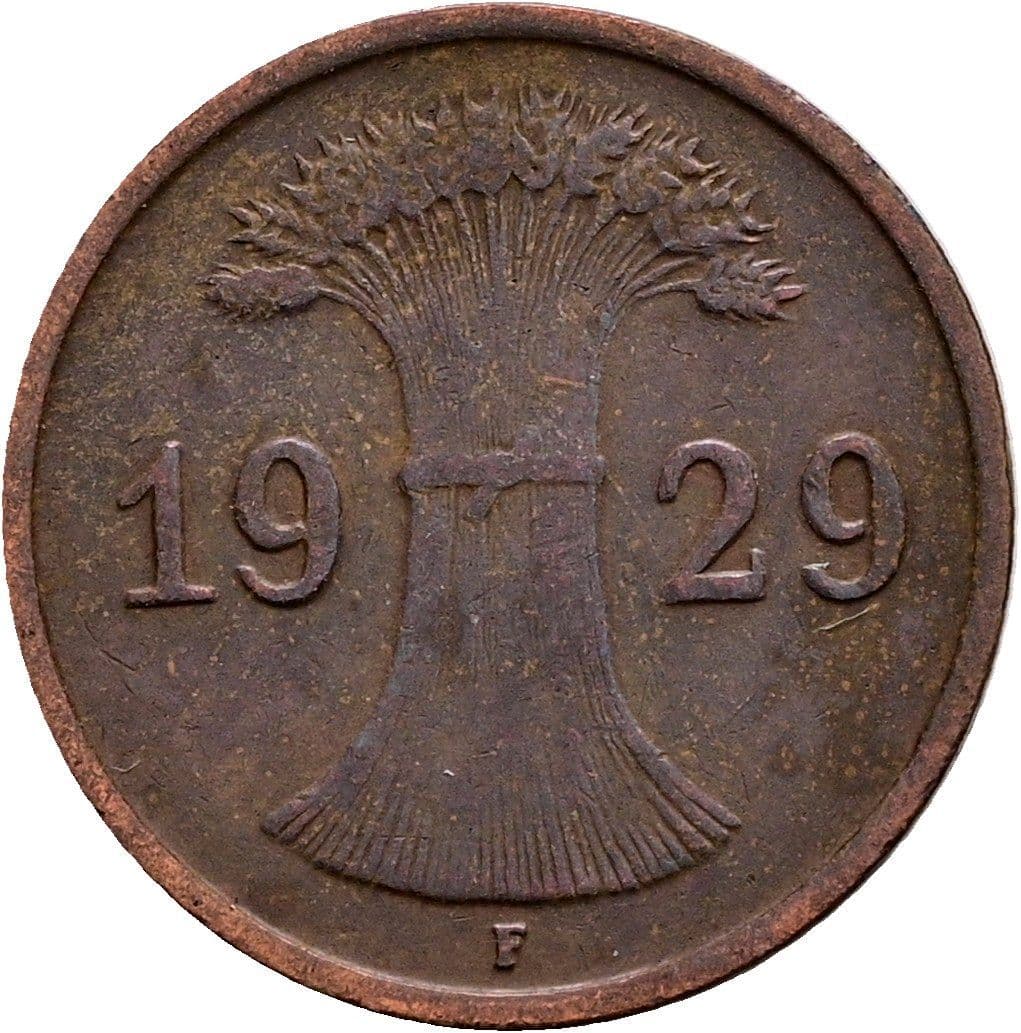 1 Reichspfennig 1929 F – Rückseite