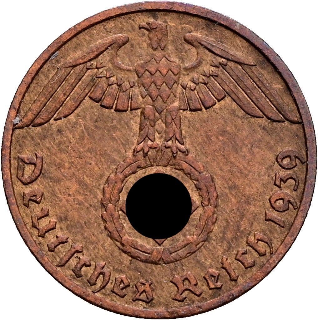 1 Reichspfennig 1939 F – Rückseite