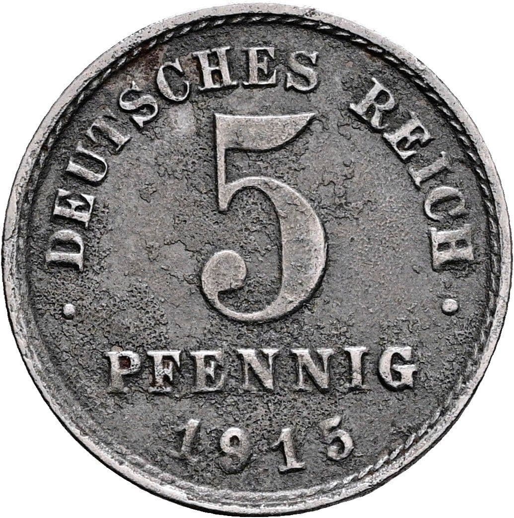 5 Pfennig 1915 G – Vorderseite