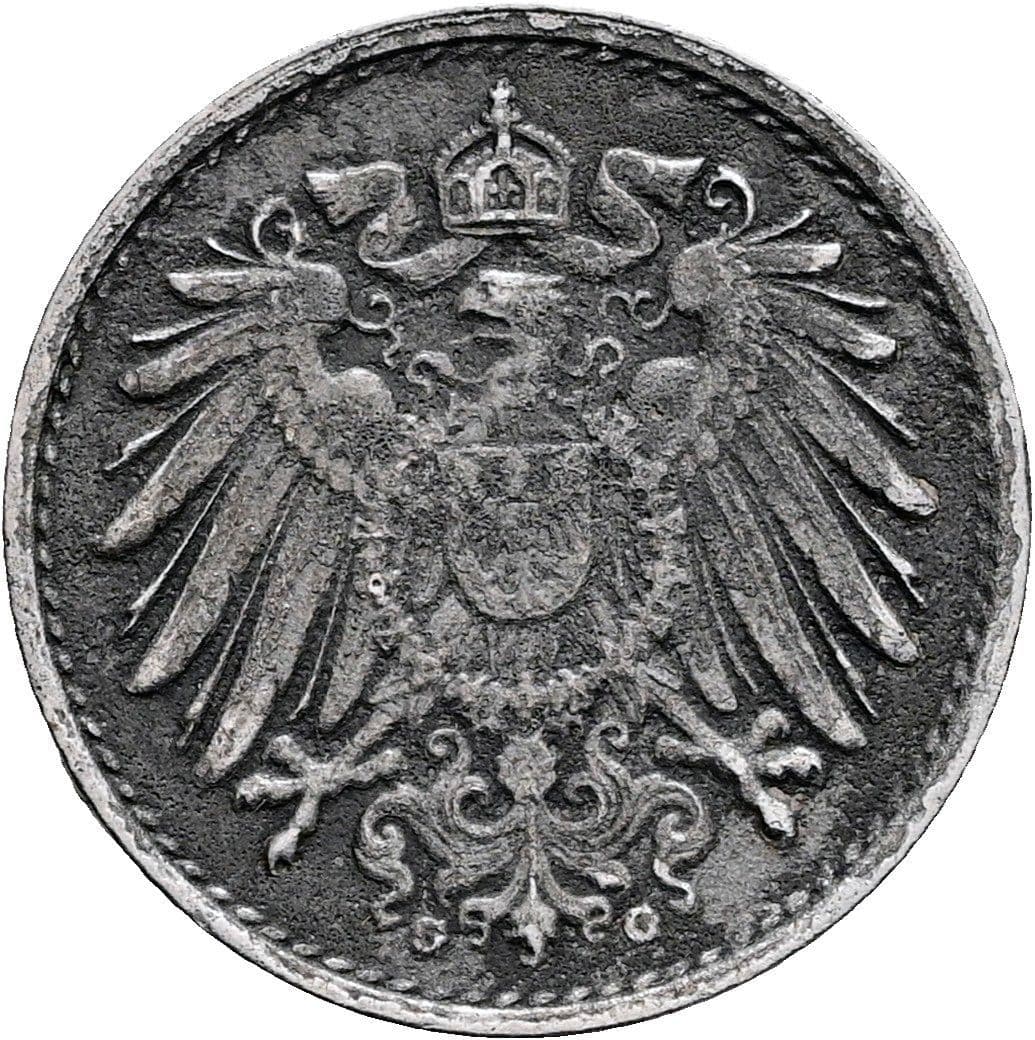 5 Pfennig 1915 G – Rückseite