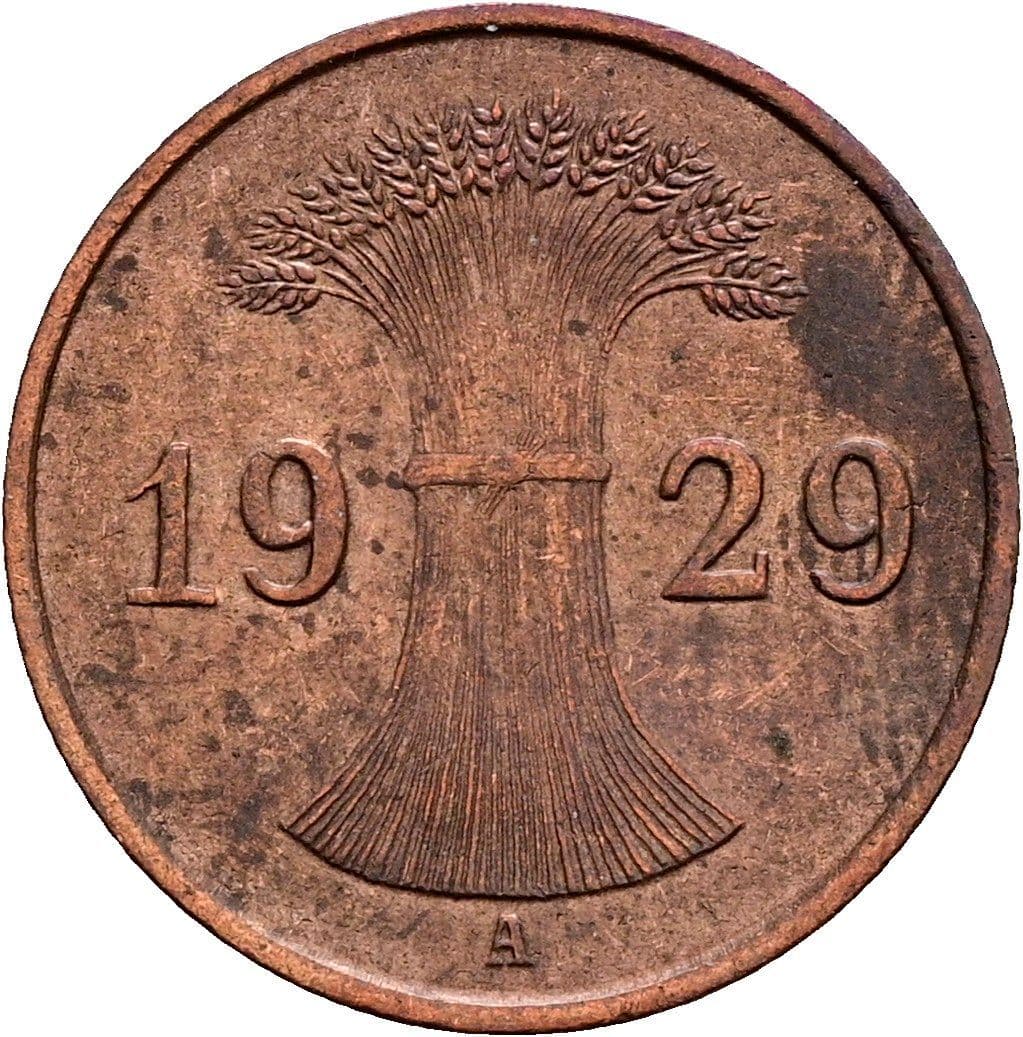 1 Reichspfennig 1929 A – Rückseite