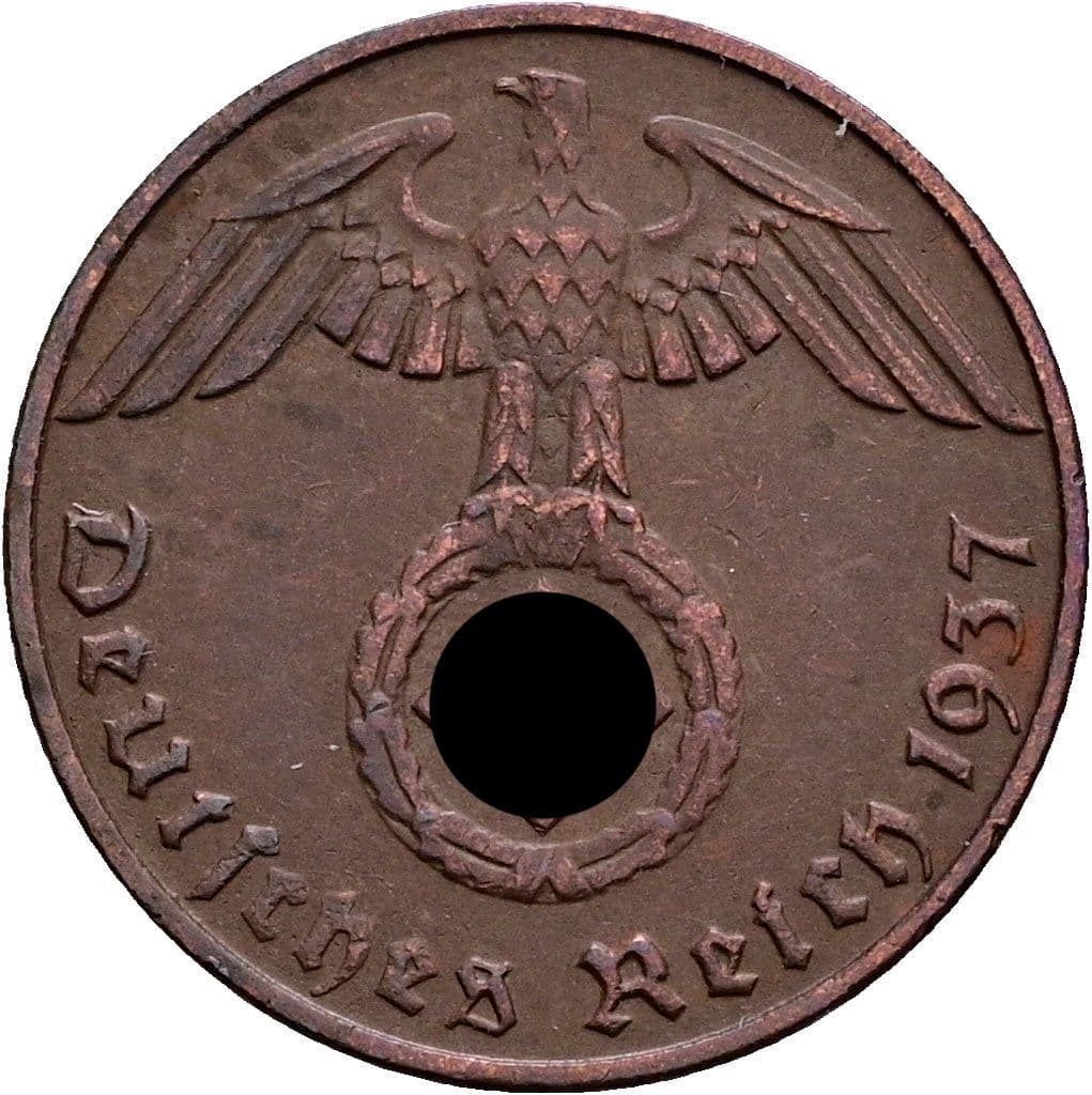 1 Reichspfennig 1937 D – Rückseite