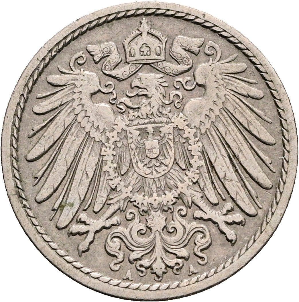 5 Pfennig 1908 A – Rückseite