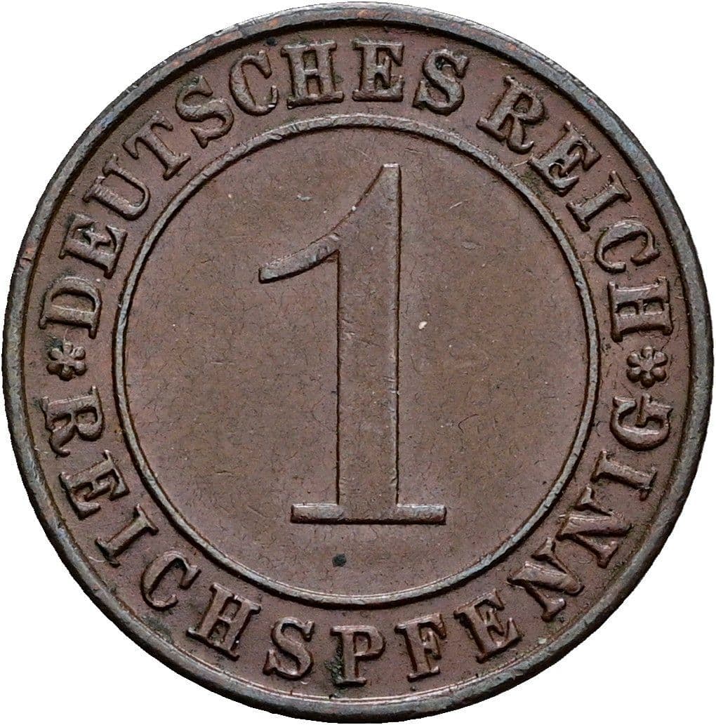 1 Reichspfennig 1934 D – Vorderseite