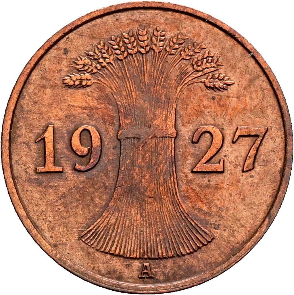 1 Reichspfennig 1927 A – Rückseite