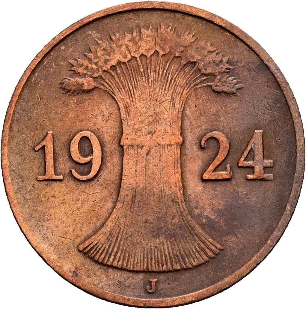 1 Reichspfennig 1924 J – Rückseite