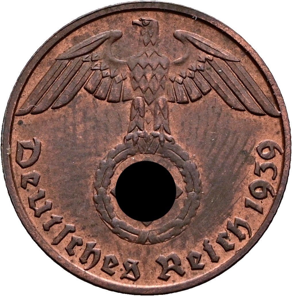 1 Reichspfennig 1939 B – Rückseite
