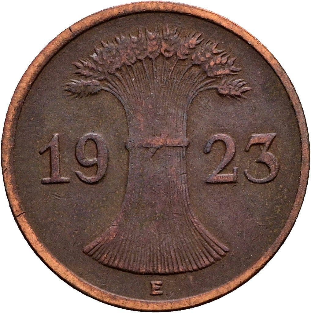 1 Rentenpfennig 1923 E – Rückseite