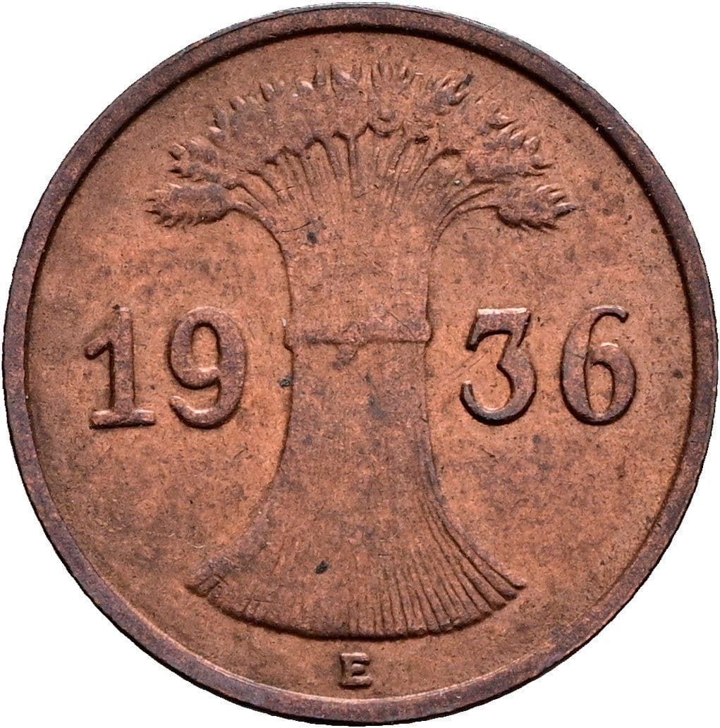 1 Reichspfennig 1936 E – Rückseite