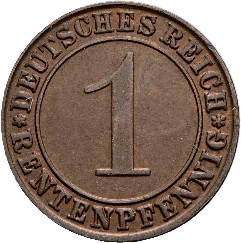 1 Rentenpfennig 1923 J – Vorderseite