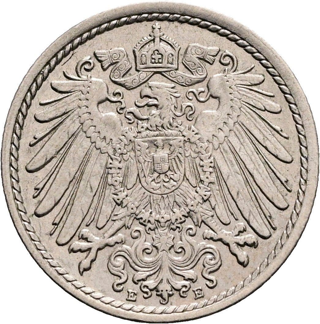 5 Pfennig 1913 E – Rückseite