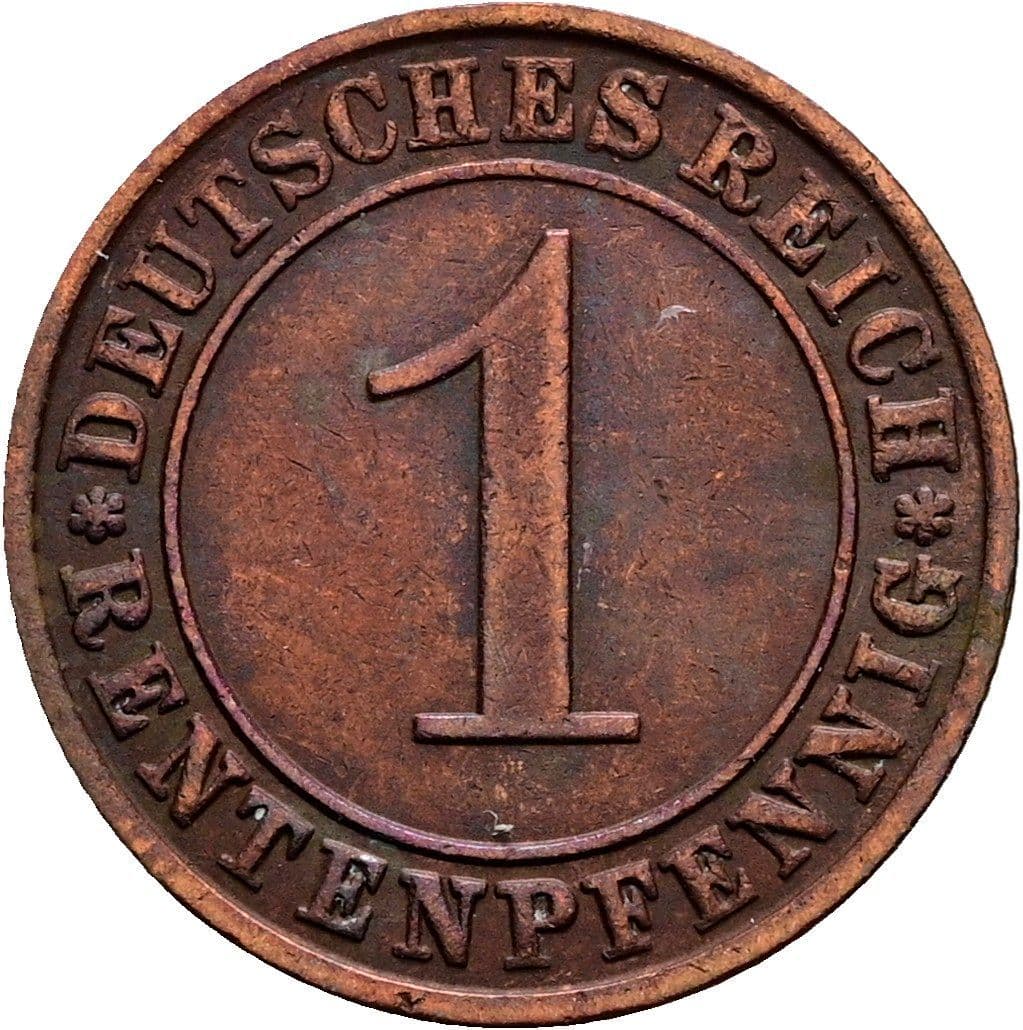 1 Rentenpfennig 1923 A – Vorderseite