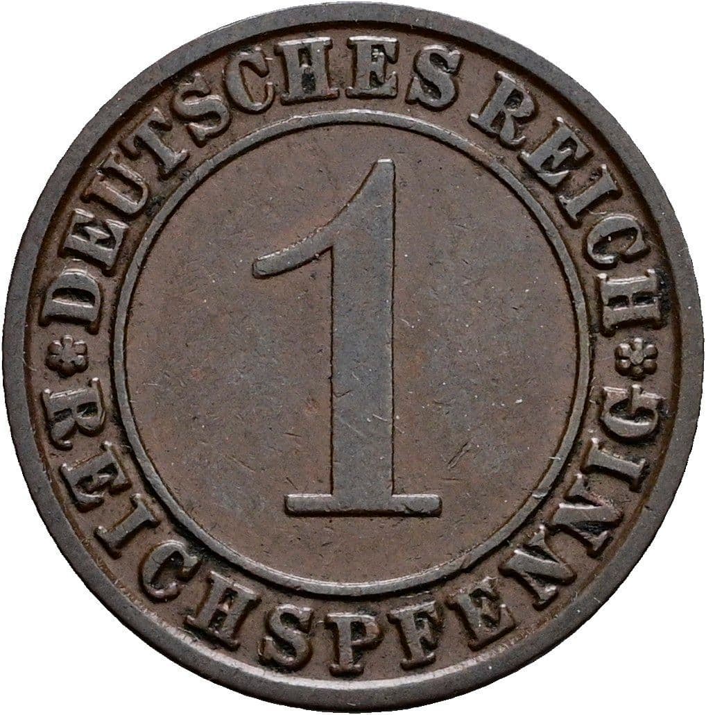 1 Reichspfennig 1928 F – Vorderseite