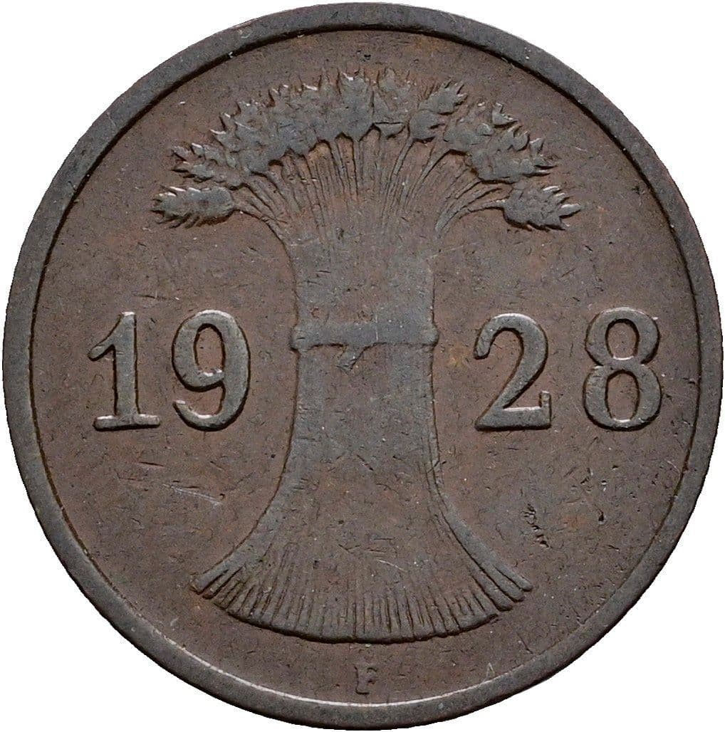 1 Reichspfennig 1928 F – Rückseite