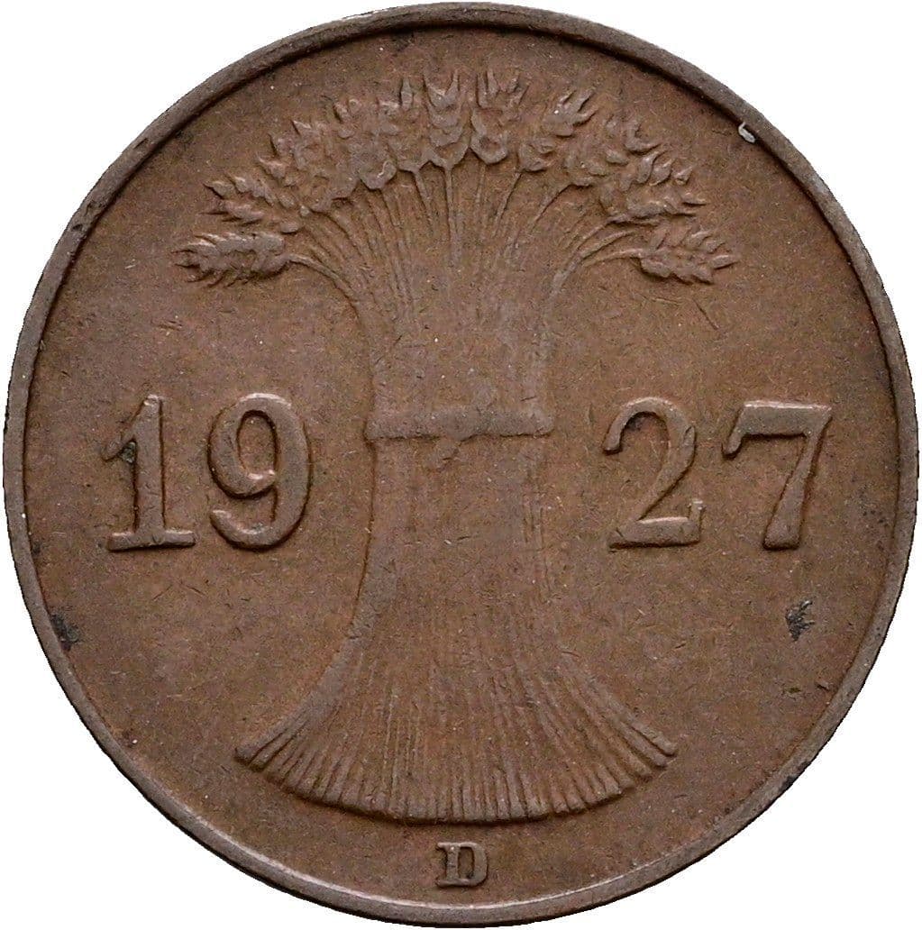 1 Reichspfennig 1927 D – Rückseite